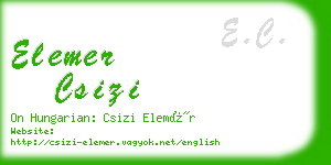 elemer csizi business card